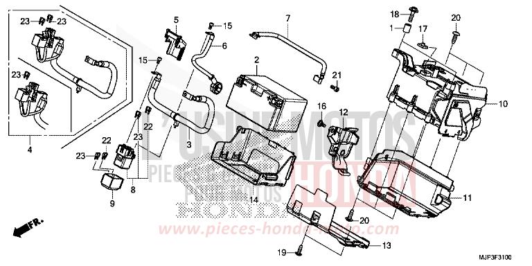 BATTERIE de Africa Twin PEARL GLARE WHITE (NHB53H) 2016